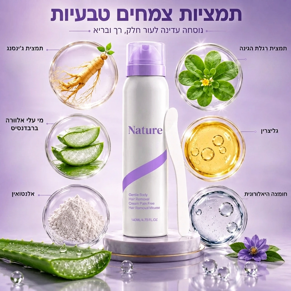 מוס להסרת שיער מהבית - עור חלק בלי סכין ובלי שעווה